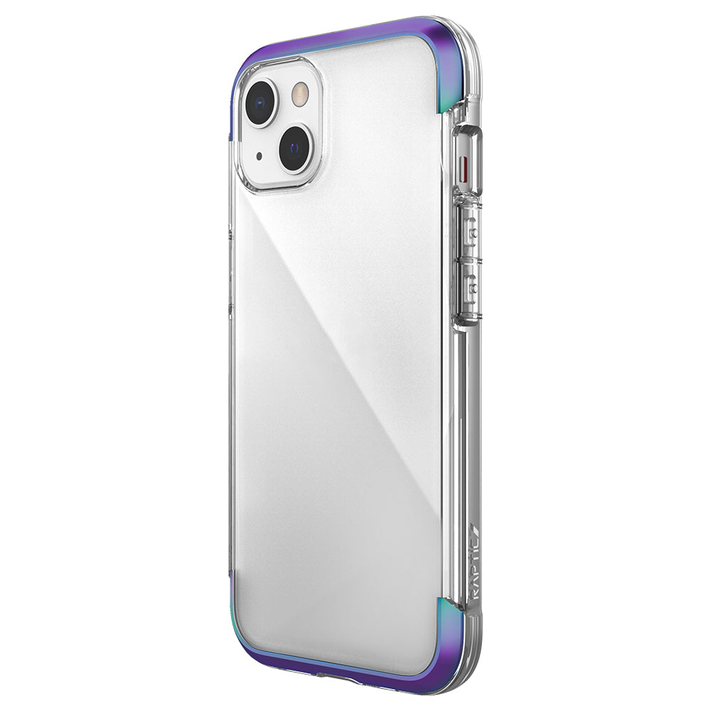 Apple iPhone 13 Kılıf Raptic Air Serisi Airbag Tasarımlı Metal Köşelikli Şeffaf Kapak Siyah