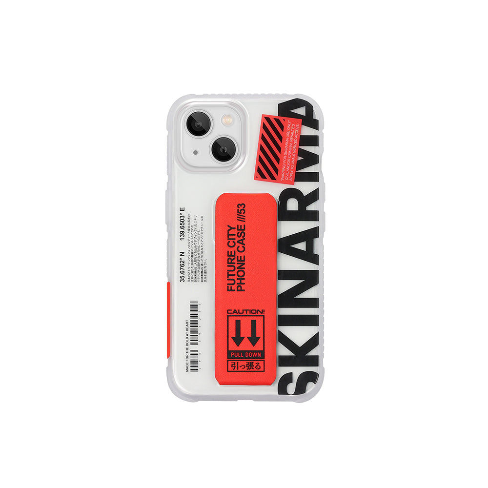 Apple iPhone 13 Kılıf Skinarma Şeffaf Desenli Airbag Tasarımlı Standlı Kogeta Kapak Kırmızı