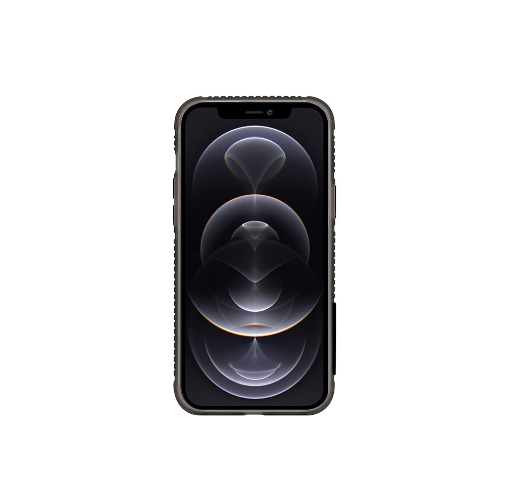 Apple iPhone 13 Kılıf Skinarma Şeffaf Desenli Airbag Tasarımlı Standlı Shimma Kapak Siyah