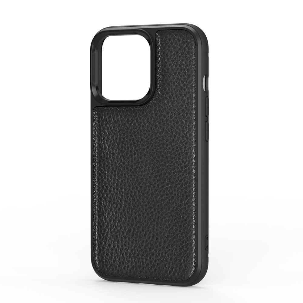 Apple iPhone 13 Kılıf Wiwu Genuine Leather Plastic Calfskin Orjinal Deri Kapak Mavi