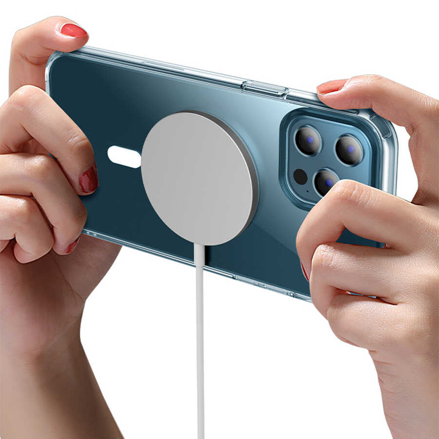 Apple iPhone 13 Kılıf Wiwu Magnetic Crystal Kapak Renksiz