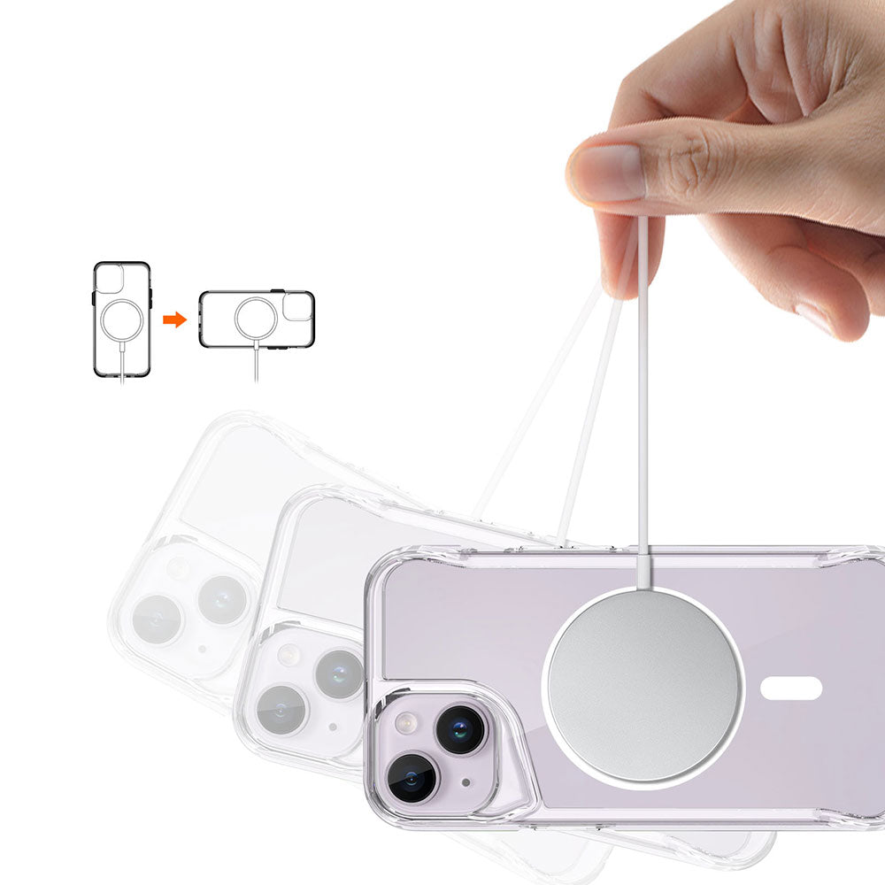 Apple iPhone 13 Kılıf Zore M-safe Şarj Özellikli T-Max M-safe Kapak Renksiz