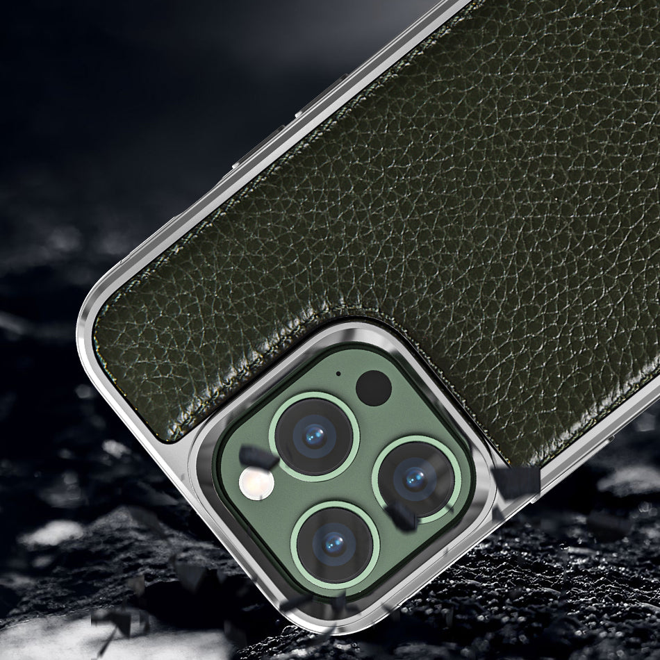 Apple iPhone 13 Mini Kılıf Wiwu Genuine Leather Silver Calfskin Orjinal Deri Kapak Mavi