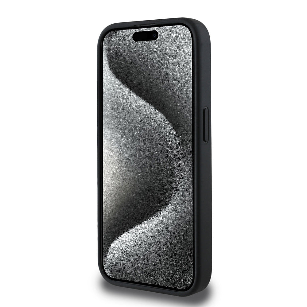 Apple iPhone 13 Pro Kılıf Guess Orjinal Lisanslı Magsafe Şarj Özellikli Small 4G Classic Kapak Siyah