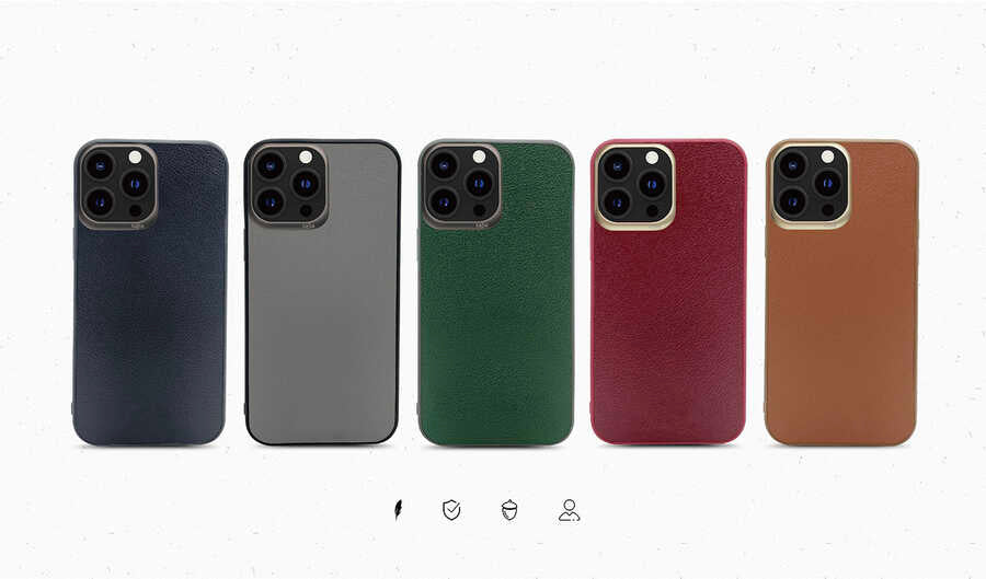 Apple iPhone 13 Pro Kılıf Kajsa Luxe Collection Hakiki Deri Kapak Kahverengi