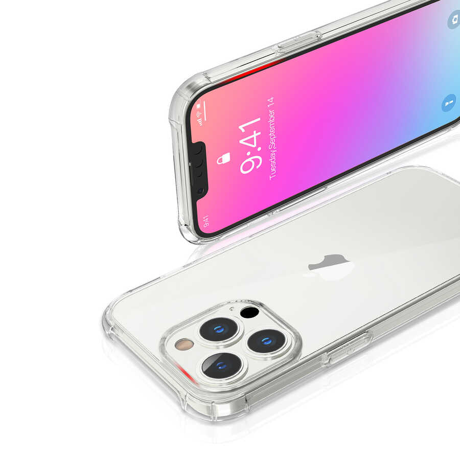 Apple iPhone 13 Pro Kılıf Kajsa Transparent Kapak Gri