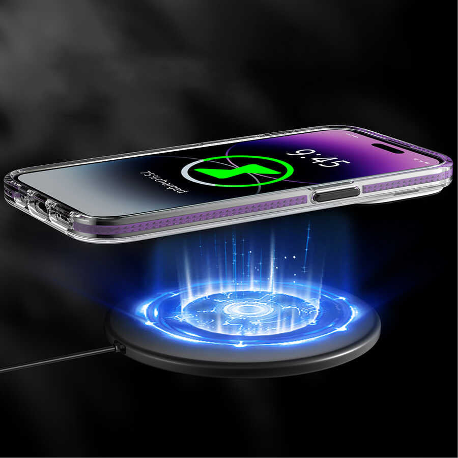 Apple iPhone 13 Pro Kılıf Magsafe Şarj Özellikli Youngkit Jane Sand Serisi Kapak Derin Mor