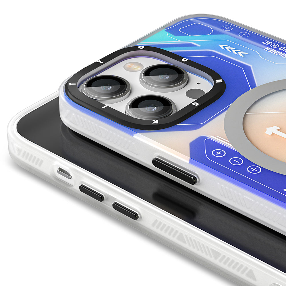 Apple iPhone 13 Pro Kılıf Magsafe Şarj Özellikli YoungKit Metaverse Serisi Kapak Turuncu