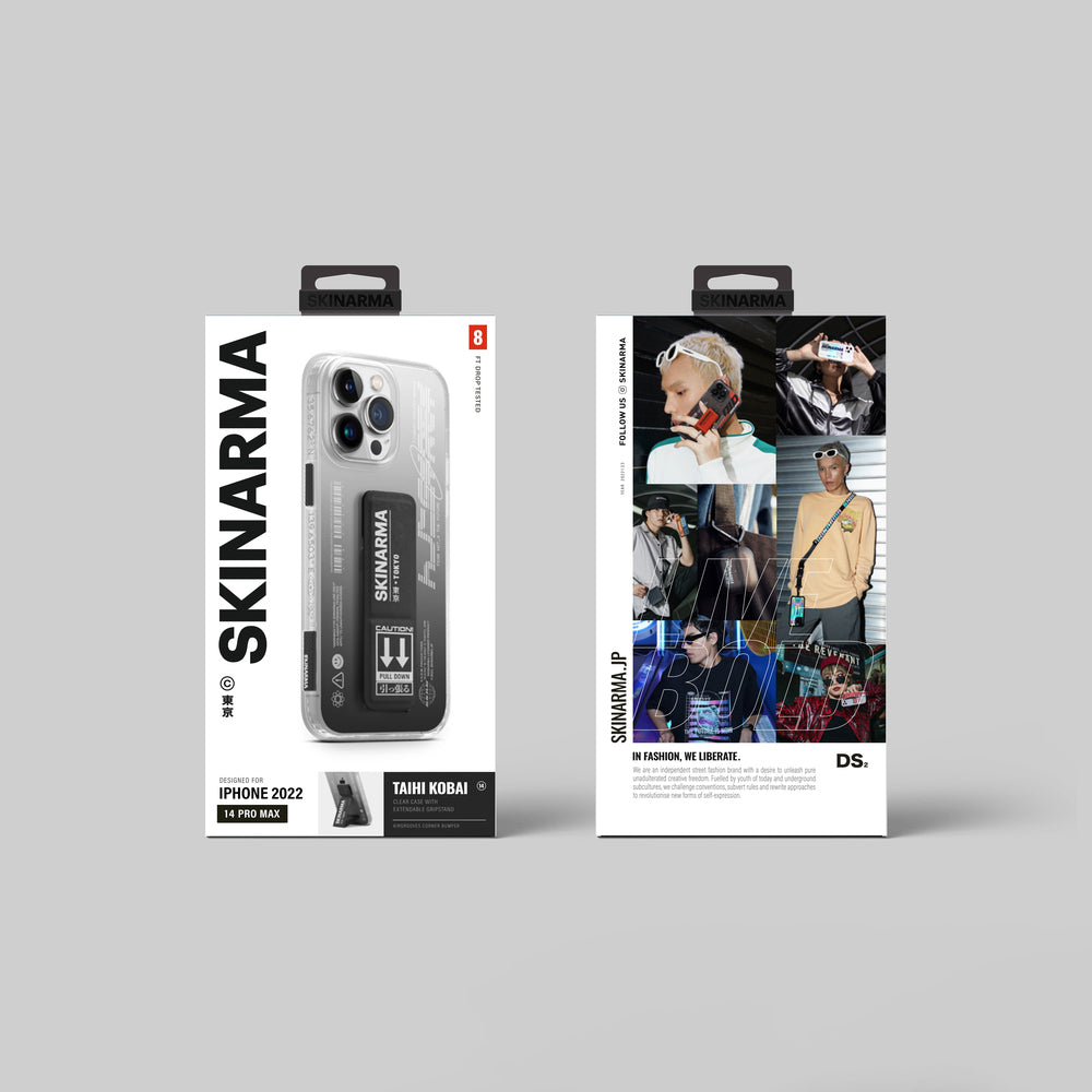 Apple iPhone 13 Pro Kılıf SkinArma Standlı Şeffaf Tasarımlı Taihi Kobai Kapak Siyah