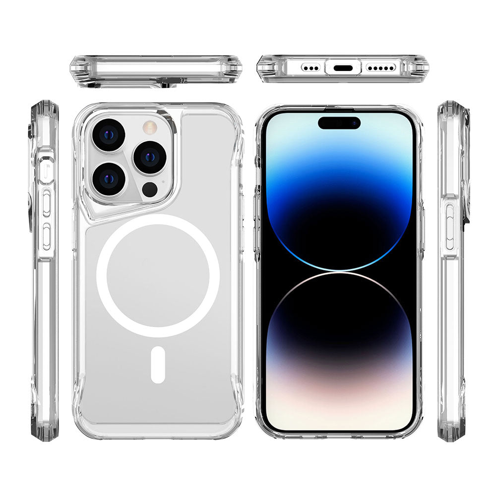 Apple iPhone 13 Pro Kılıf Zore M-safe Şarj Özellikli T-Max M-safe Kapak Renksiz