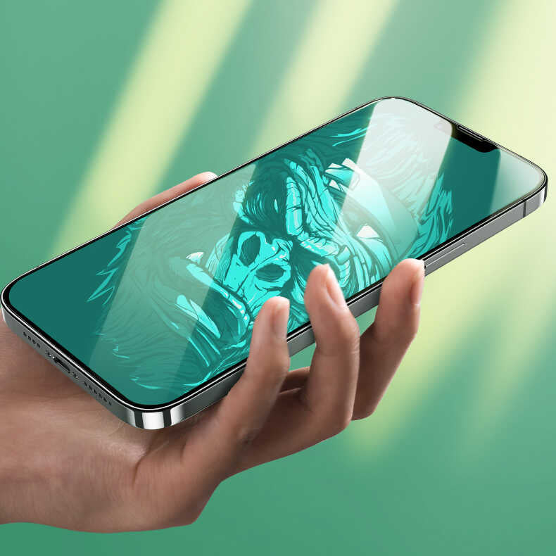 Apple iPhone 13 Pro Max Benks Little KingKong Anti-Blue Light Cam Ekran Koruyucu Siyah