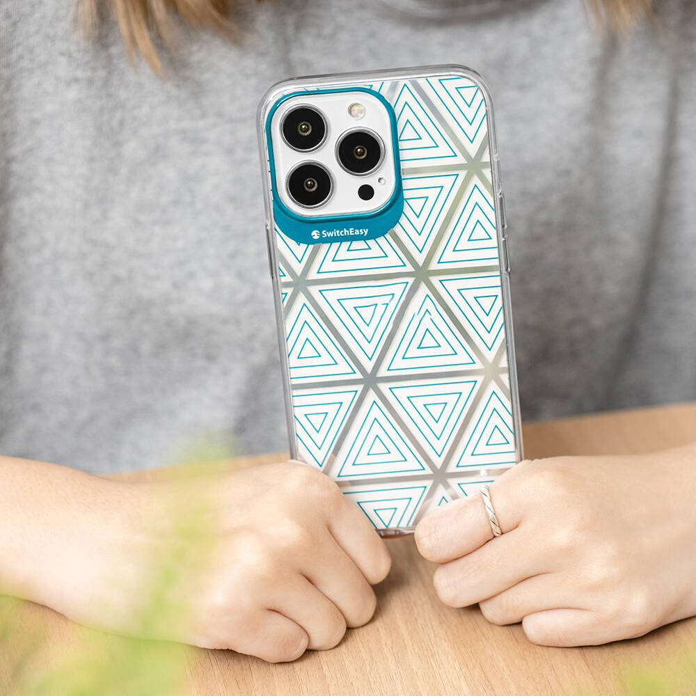 Apple iPhone 13 Pro Max Kılıf Çift IMD Baskılı Lisanslı Switcheasy Artist Aurora Kapak Yeşil