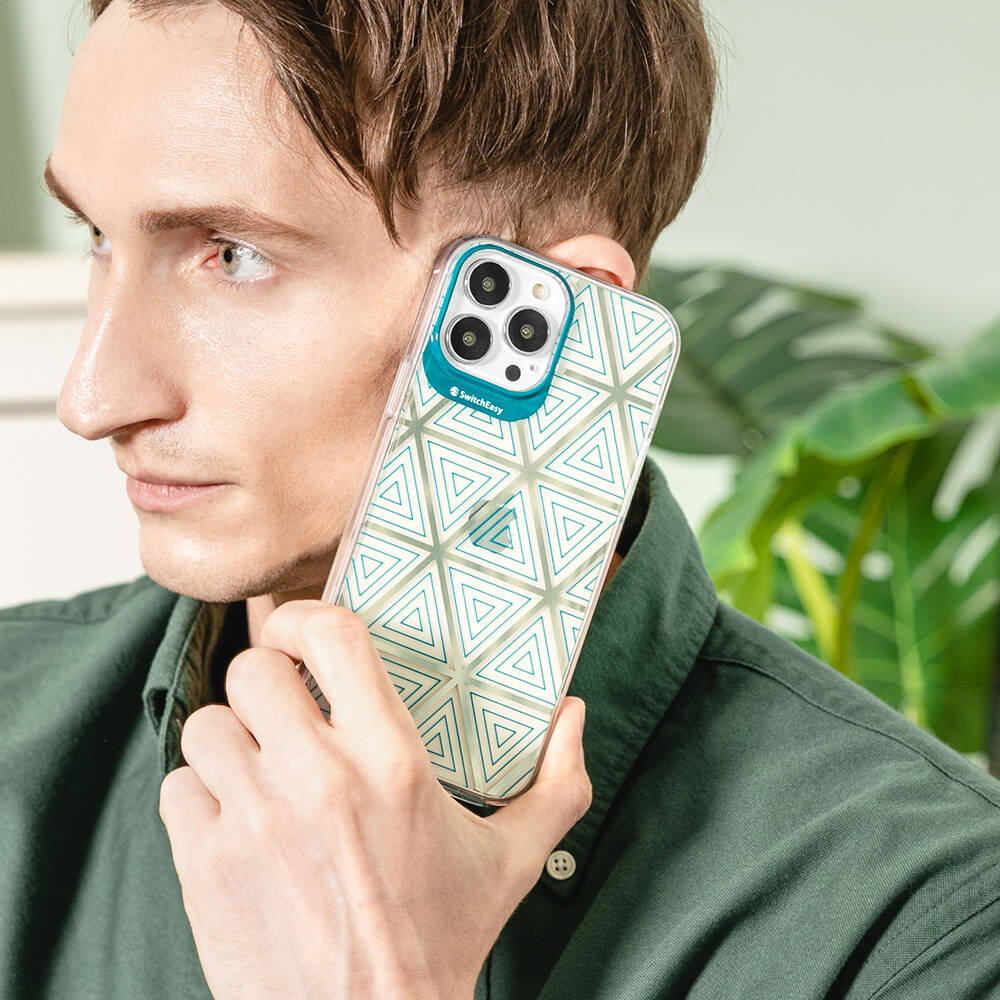 Apple iPhone 13 Pro Max Kılıf Çift IMD Baskılı Lisanslı Switcheasy Artist Aurora Kapak Yeşil