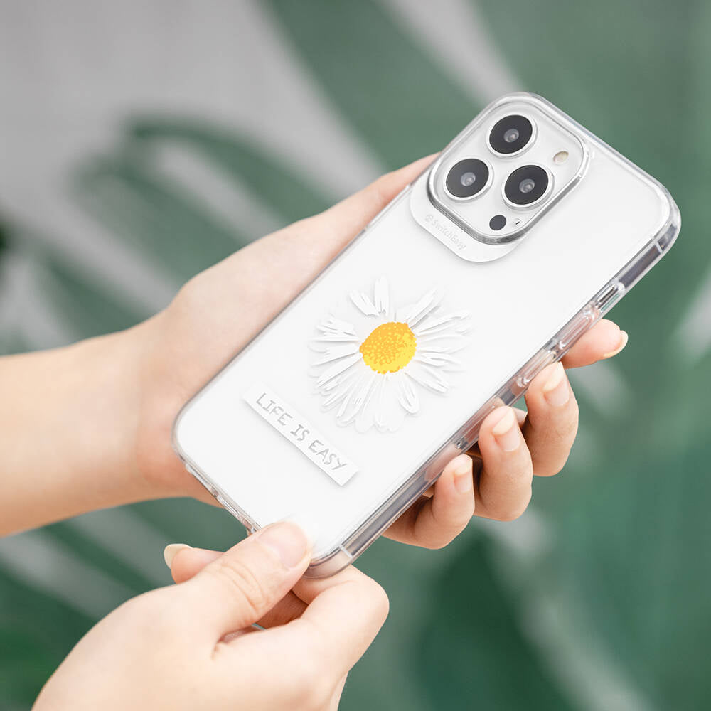 Apple iPhone 13 Pro Max Kılıf Çift IMD Baskılı Lisanslı Switcheasy Artist Daisy Kapak Renksiz