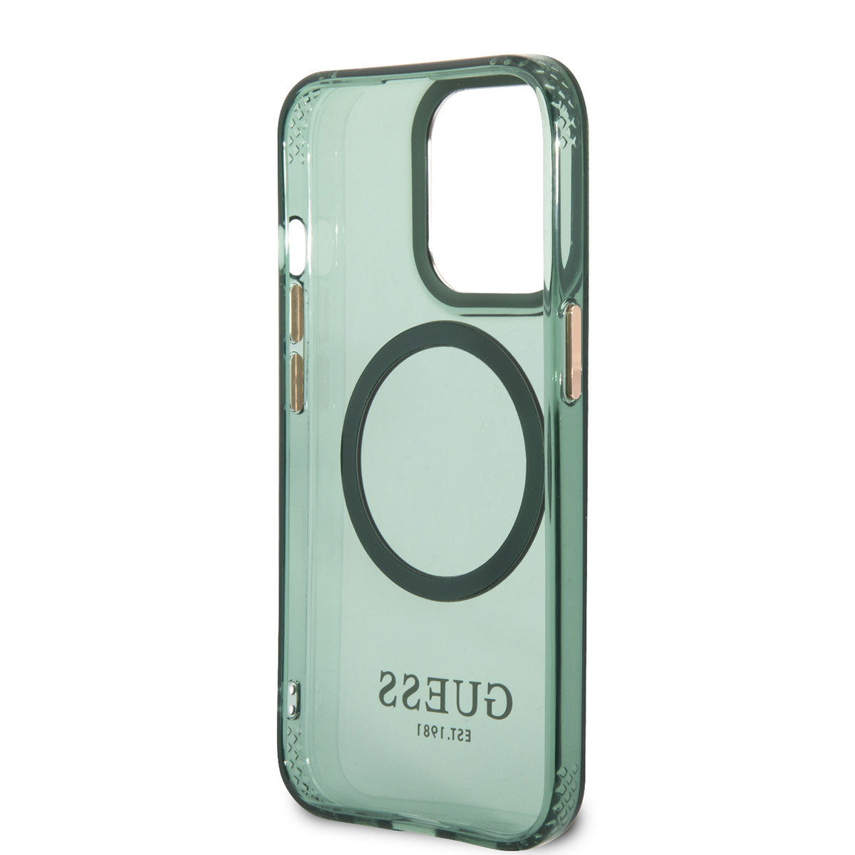 Apple iPhone 13 Pro Max Kılıf GUESS Magsafe Şarj Özellikli Airbagli Dizayn Kapak Yeşil