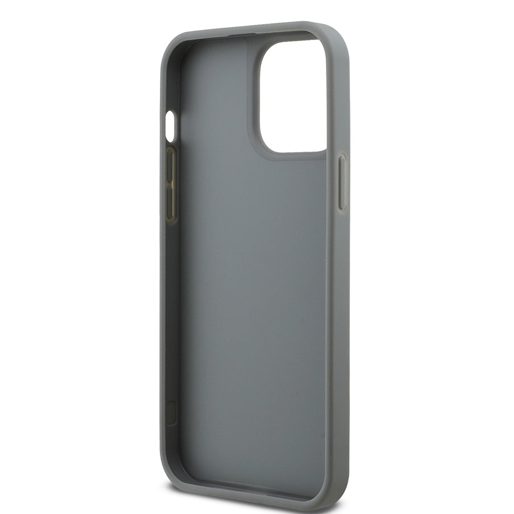 Apple iPhone 13 Pro Max Kılıf Guess Orjinal Lisanslı Taşlı Arka Yüzey Üçgen Logolu Kapak Pembe