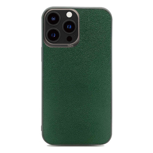 Apple iPhone 13 Pro Max Kılıf Kajsa Luxe Collection Hakiki Deri Kapak Yeşil