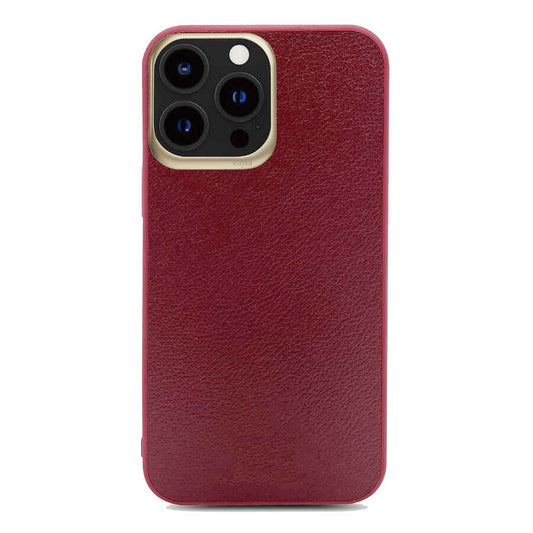 Apple iPhone 13 Pro Max Kılıf Kajsa Luxe Collection Hakiki Deri Kapak Kırmızı