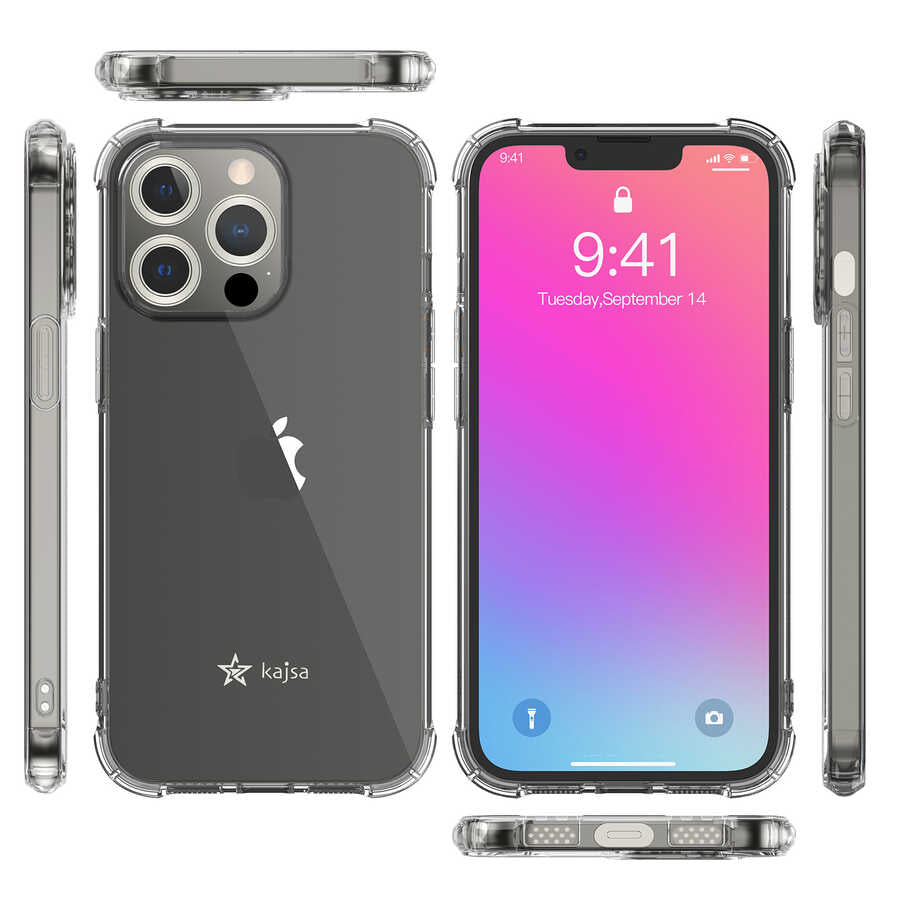 Apple iPhone 13 Pro Max Kılıf Kajsa Transparent Kapak Renksiz