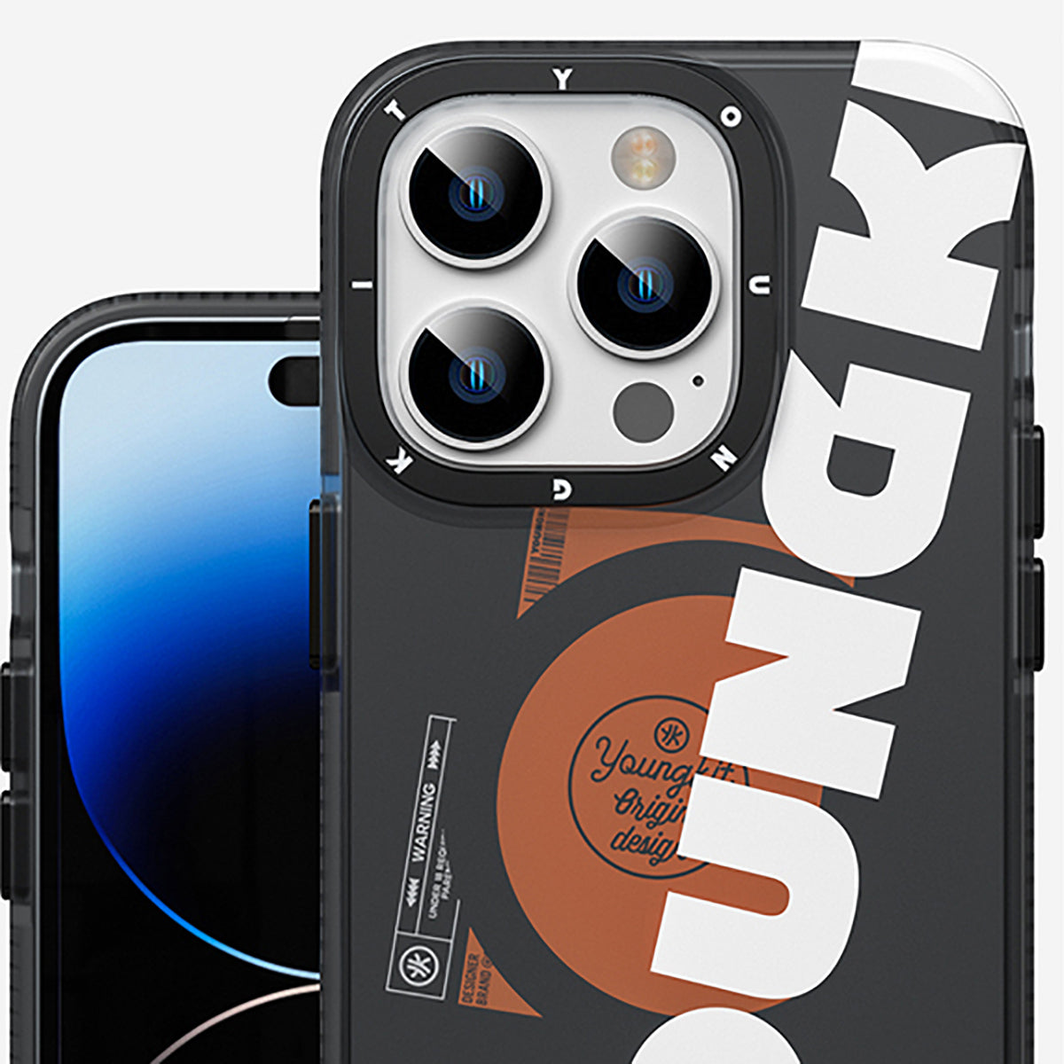 Apple iPhone 13 Pro Max Kılıf Magsafe Şarj Özellikli Youngkit Binfen Serisi Yazı Temalı Kapak Pembe