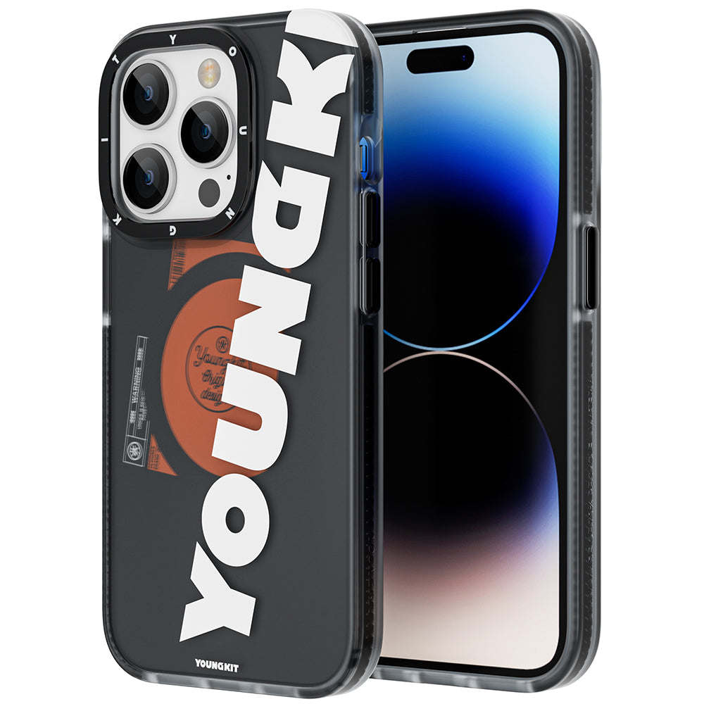 Apple iPhone 13 Pro Max Kılıf Magsafe Şarj Özellikli Youngkit Binfen Serisi Yazı Temalı Kapak Mor