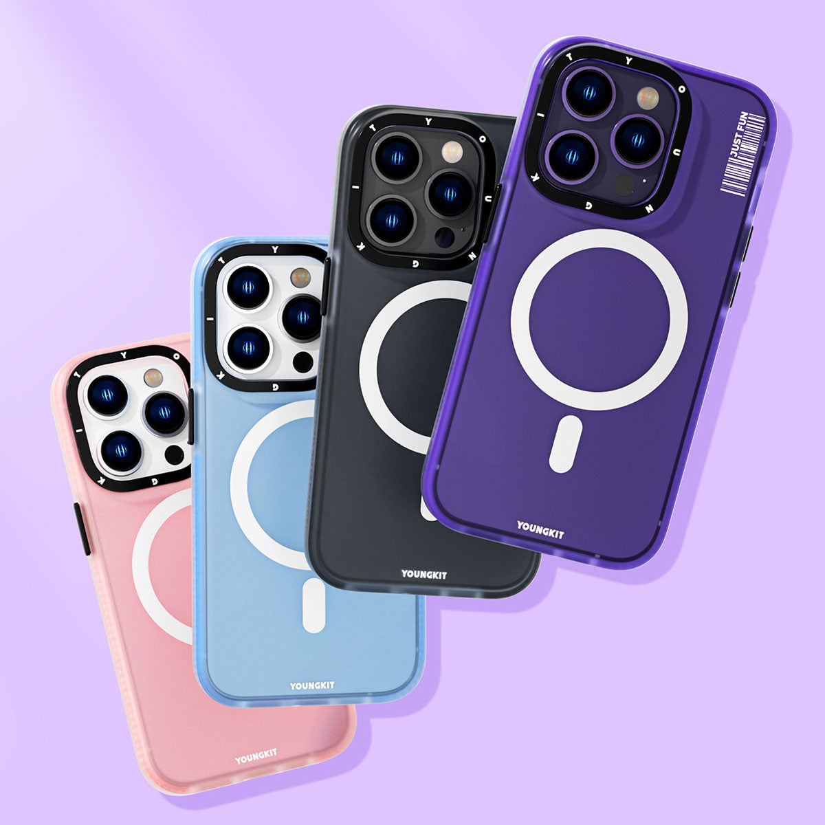 Apple iPhone 13 Pro Max Kılıf Magsafe Şarj Özellikli Youngkit Colored Sand Serisi Kapak Mavi