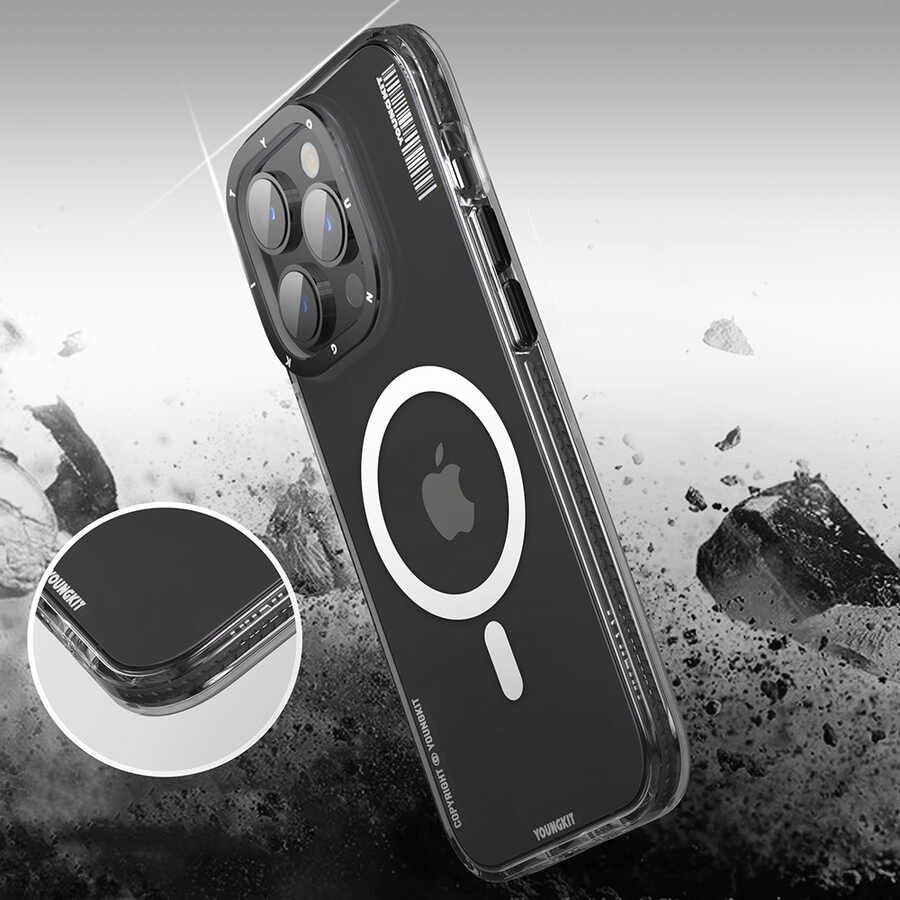 Apple iPhone 13 Pro Max Kılıf Magsafe Şarj Özellikli YoungKit Exquisite Serisi Kapak Mor