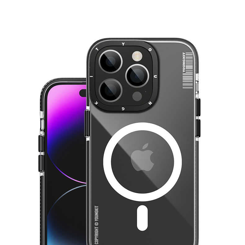 Apple iPhone 13 Pro Max Kılıf Magsafe Şarj Özellikli YoungKit Exquisite Serisi Kapak Siyah