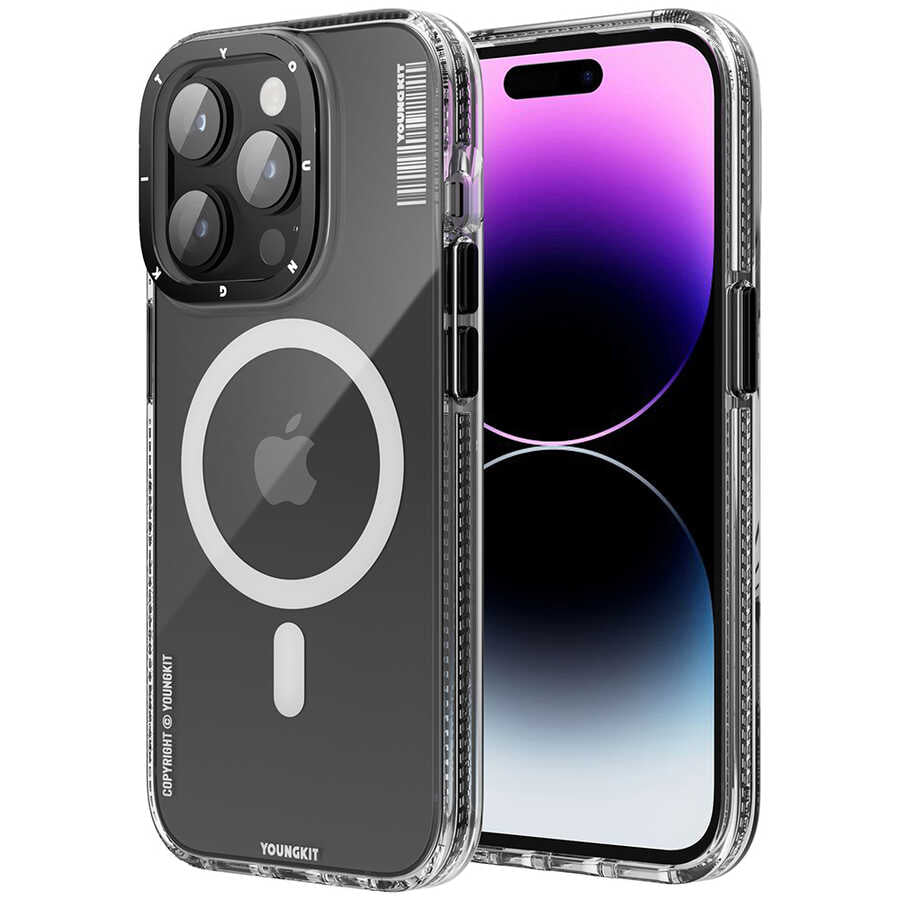 Apple iPhone 13 Pro Max Kılıf Magsafe Şarj Özellikli YoungKit Exquisite Serisi Kapak Siyah