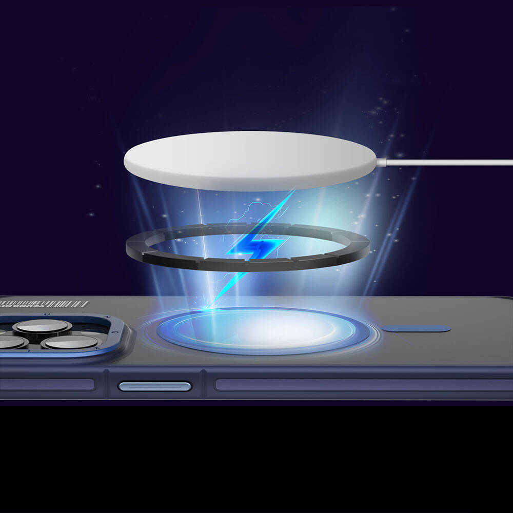 Apple iPhone 13 Pro Max Kılıf Magsafe Şarj Özellikli Youngkit Rock Sand Serisi Kapak Gri