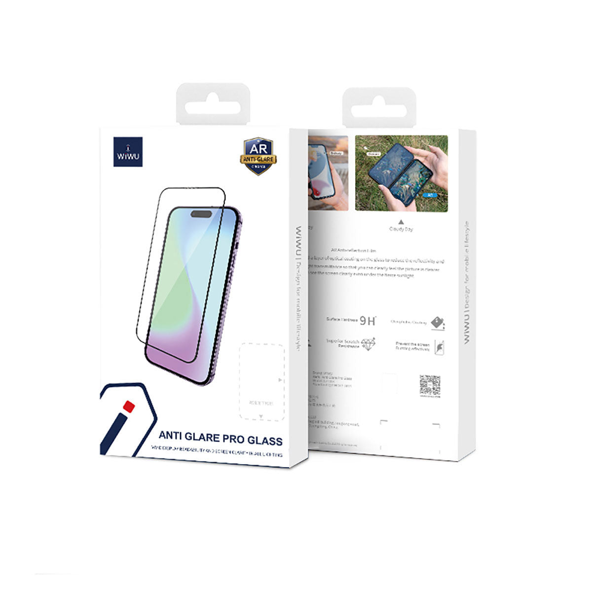 Apple iPhone 13 Pro Max Wiwu CZ-003 Mavi Işık Teknolojili Hidrofobik ve Oleofobik Parlama Önleyici Cam Ekran Koruyucu Siyah