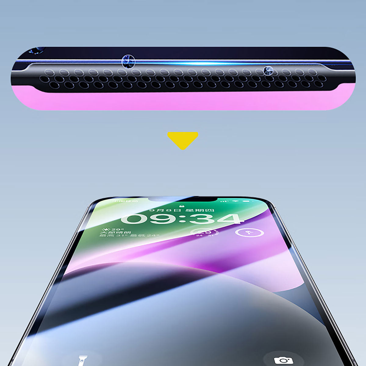 Apple iPhone 13 Pro Max Wiwu CZ-003 Mavi Işık Teknolojili Hidrofobik ve Oleofobik Parlama Önleyici Cam Ekran Koruyucu Siyah