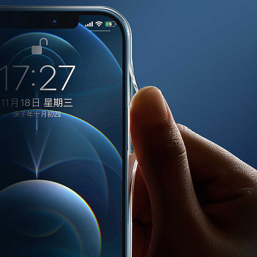 Apple iPhone 13 Pro Wiwu Magsafe Şarj Özellikli Lens Korumalı Şeffaf Silikon Kapak Siyah