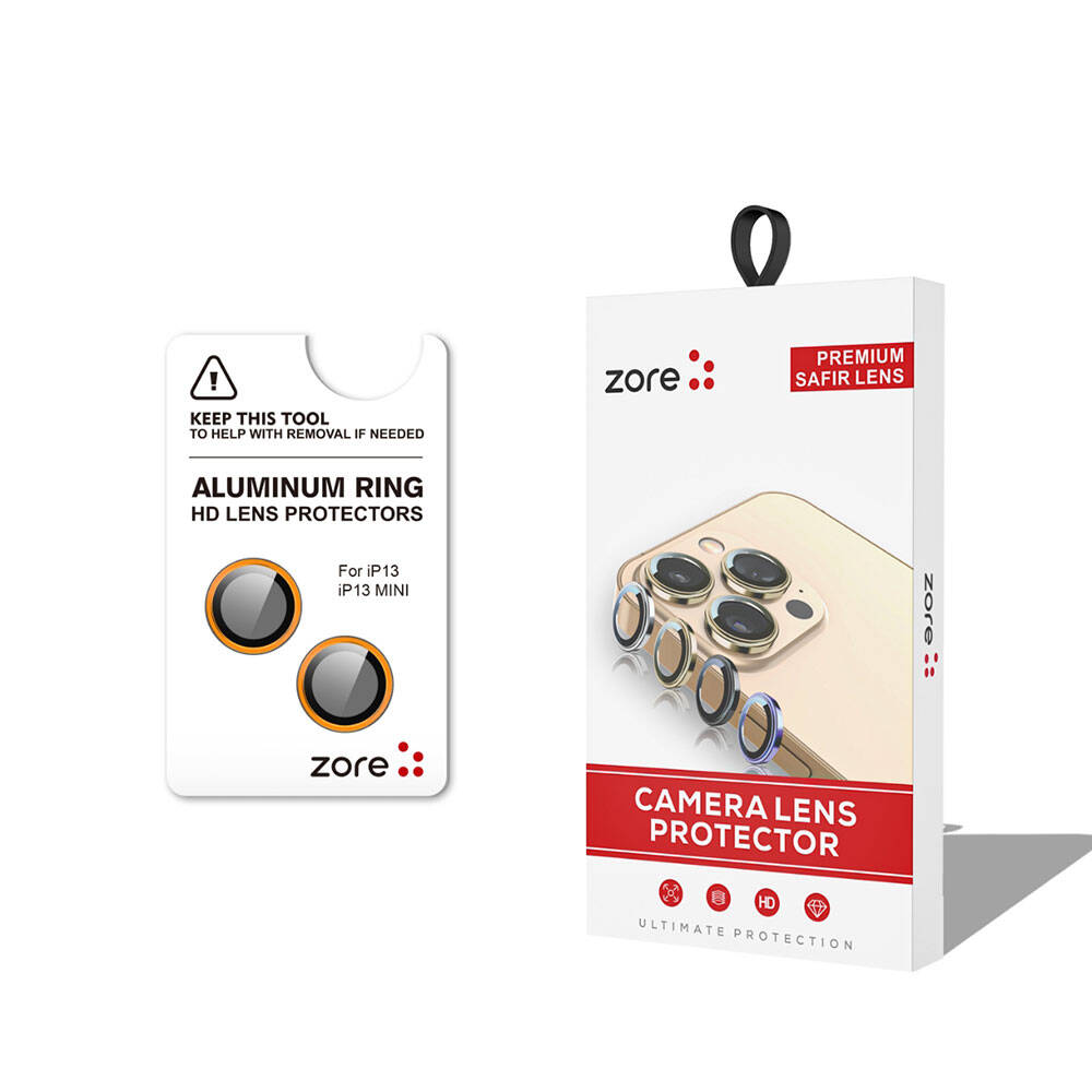 Apple iPhone 13 Zore CL-12 Premium Safir Parmak İzi Bırakmayan Anti-Reflective Kamera Lens Koruyucu Siyah