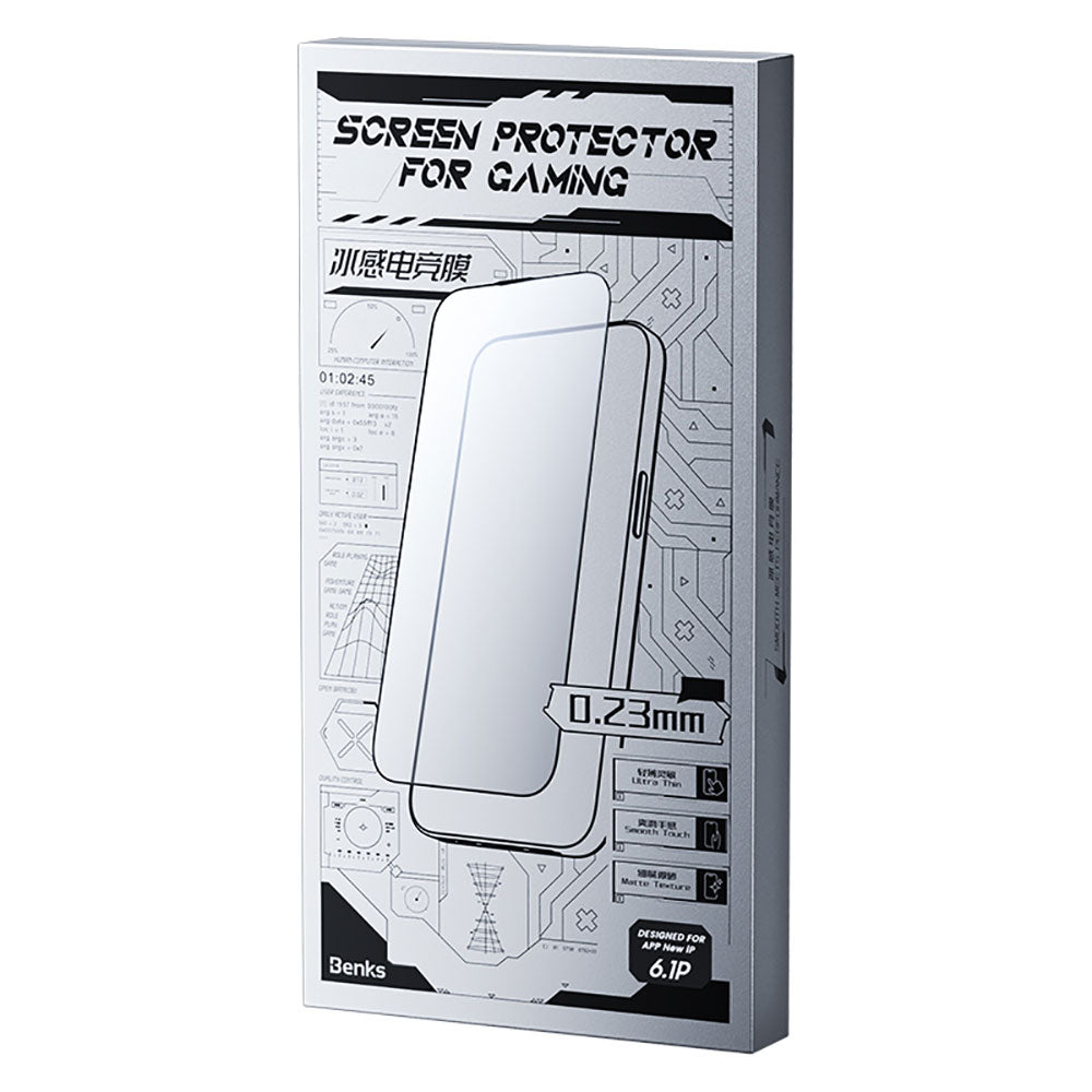Apple iPhone 14 Benks Gaming Anti-Dust Toz Önleyici Mat Cam Ekran Koruyucu Siyah