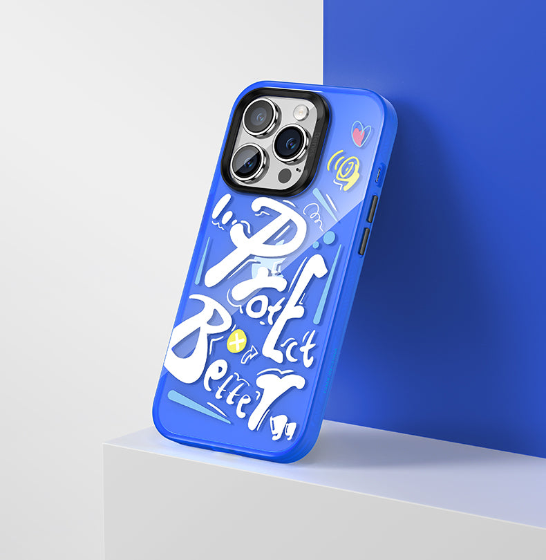 Apple iPhone 14 Kılıf Airbagli TPU Yazı Temalı Benks Dynamic New Kapak Mavi