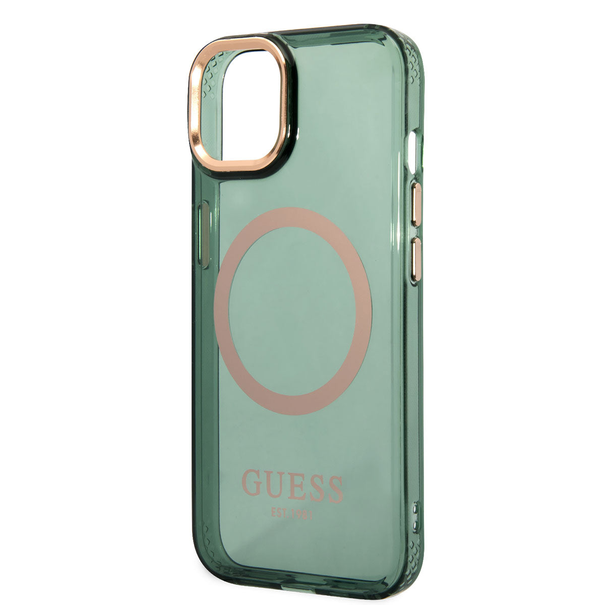 Apple iPhone 14 Kılıf GUESS Magsafe Şarj Özellikli Airbagli Dizayn Kapak Pembe