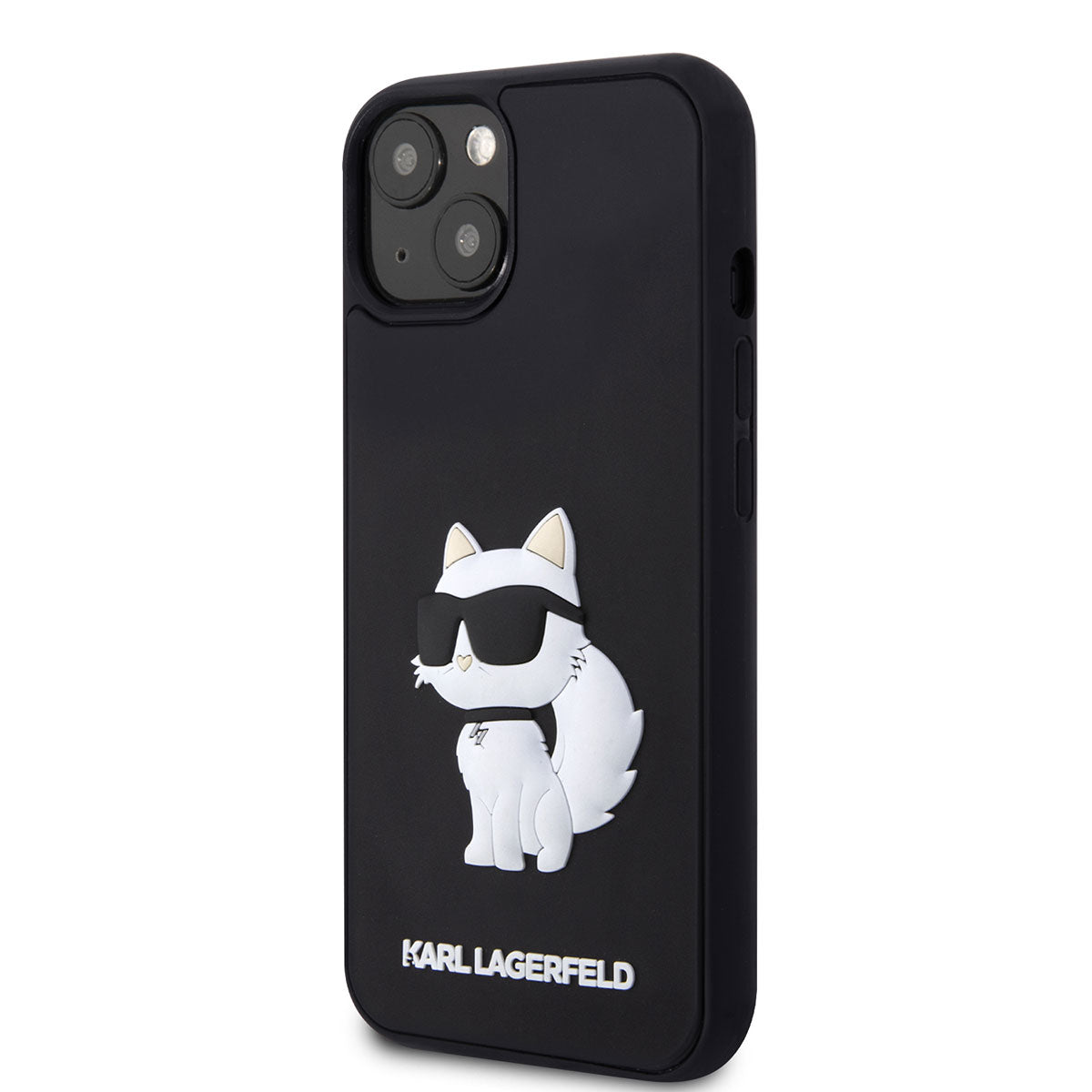 Apple iPhone 14 Kılıf Karl Lagerfeld 3D Rubber Choupette Dizayn Kapak Siyah