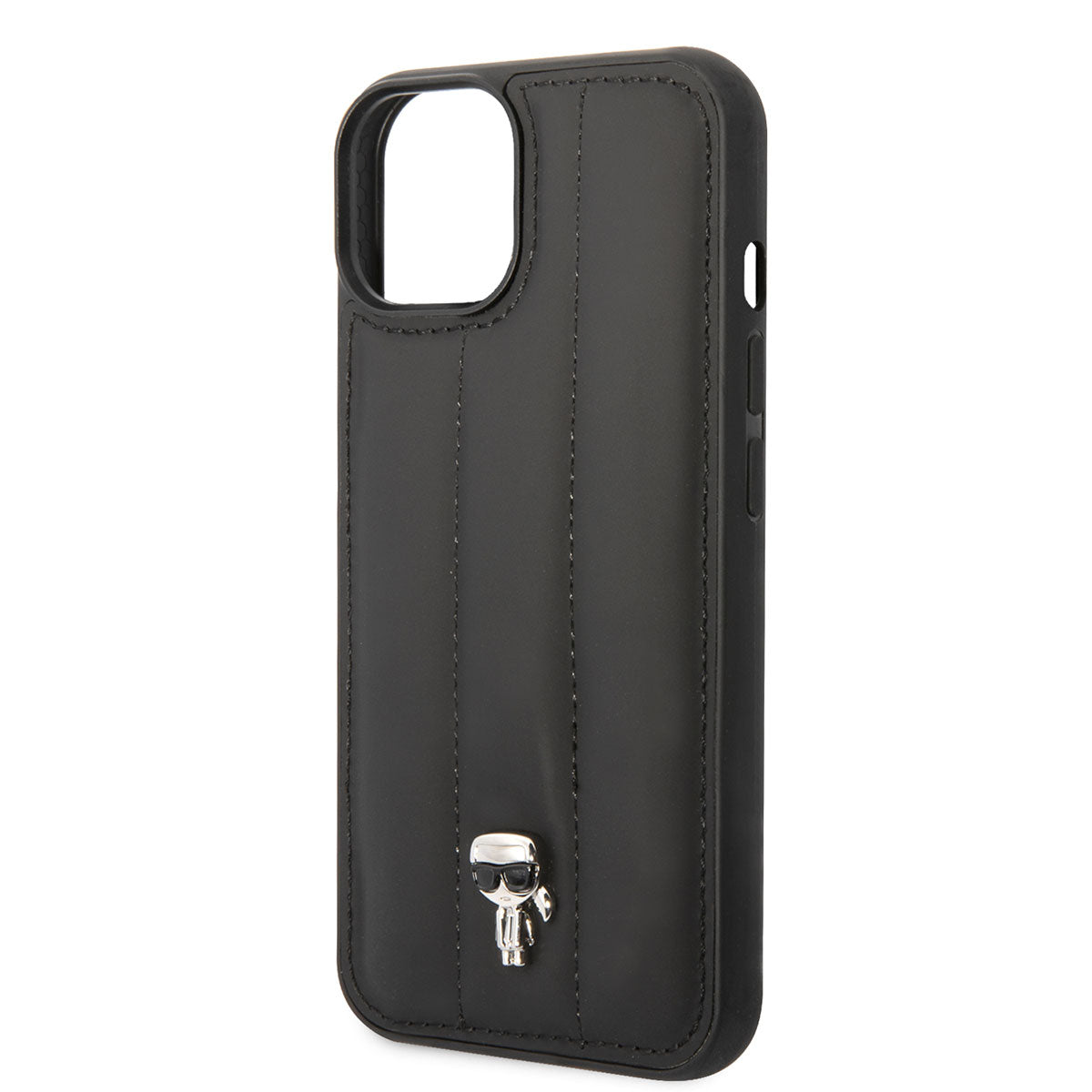 Apple iPhone 14 Kılıf Karl Lagerfeld Nylon Puffy Airbag Karl Dizayn Kapak Siyah