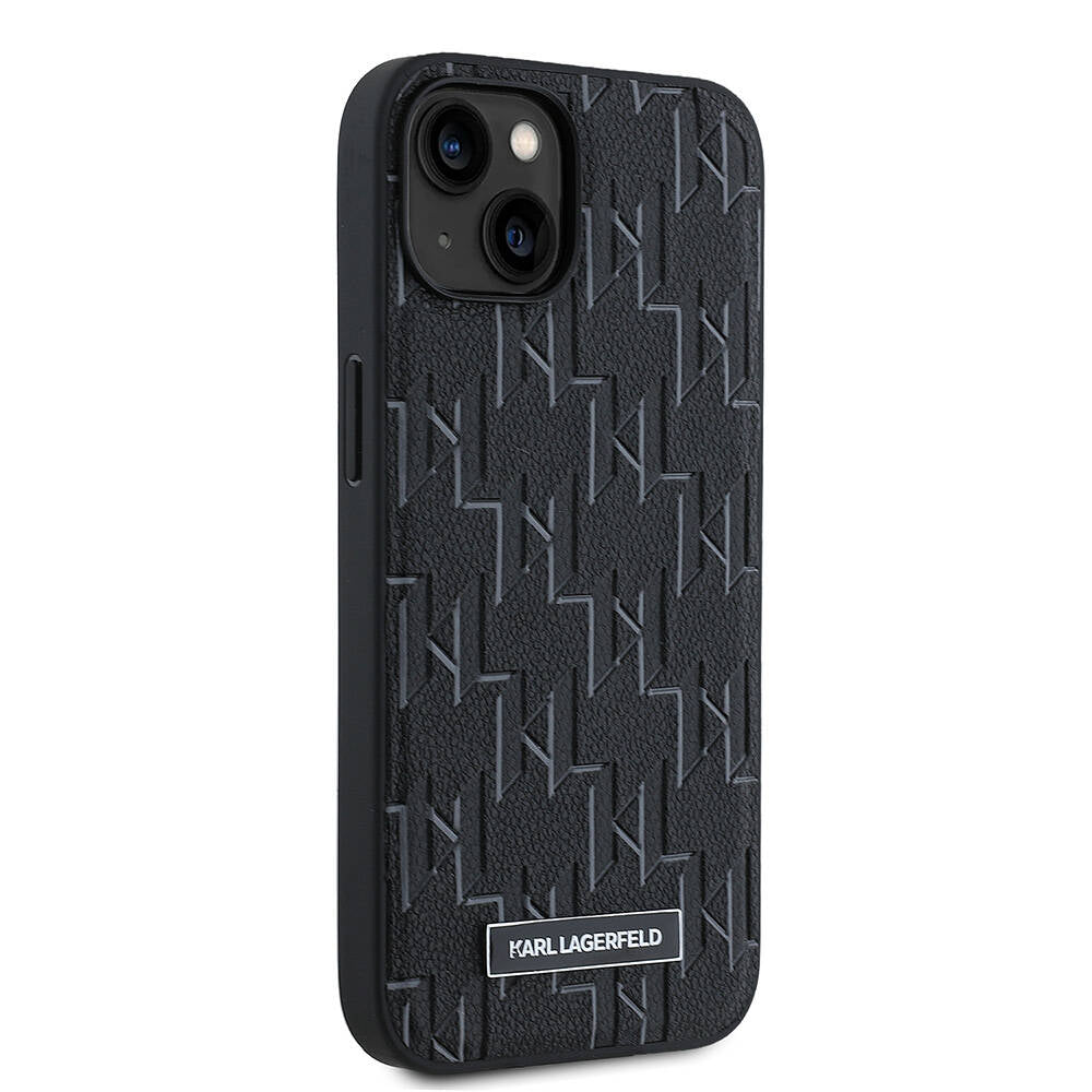 Apple iPhone 14 Kılıf Karl Lagerfeld Orjinal Lisanslı Magsafe Şarj Özellikli KL Yazılı Hot Stamp Kapak Krem