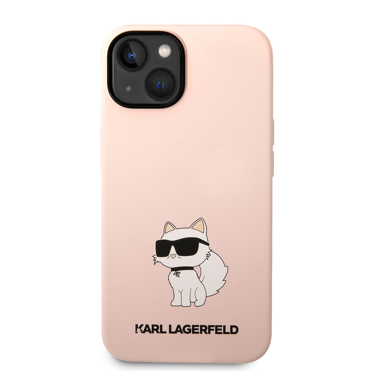 Apple iPhone 14 Kılıf Karl Lagerfeld Silikon Choupette Dizayn Kapak Pembe