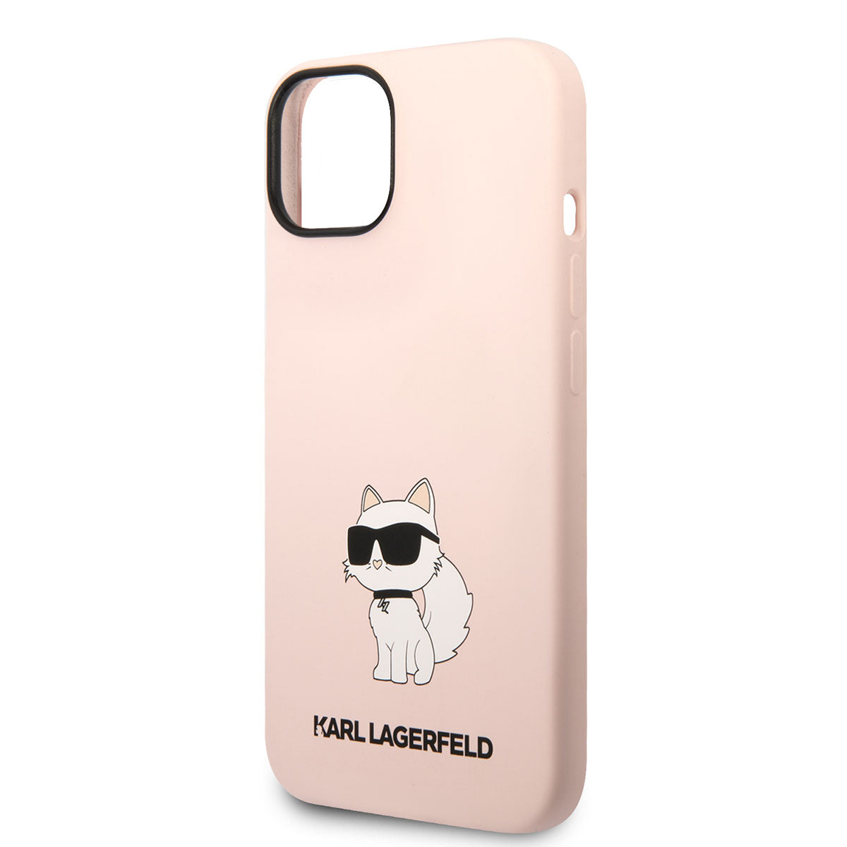 Apple iPhone 14 Kılıf Karl Lagerfeld Silikon Choupette Dizayn Kapak Pembe