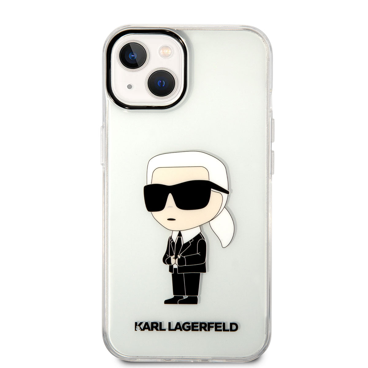 Apple iPhone 14 Kılıf Karl Lagerfeld Transparan İkonik Karl Dizayn Kapak Renksiz