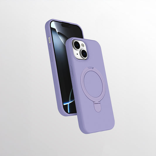 Apple iPhone 14 Kılıf M-safe Şarj Özellikli Standlı Zore Samara Kapak Lila