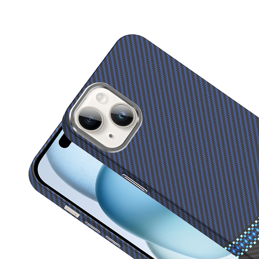 Apple iPhone 14 Kılıf M-safe Şarj Özellikli Karbon Fiber Görünümlü Zore Gros Kapak Siyah