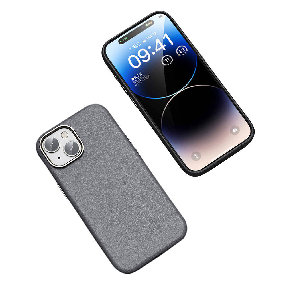 Apple iPhone 14 Kılıf M-safe Şarj Özellikli PU Deri Zore Adora Kapak Siyah