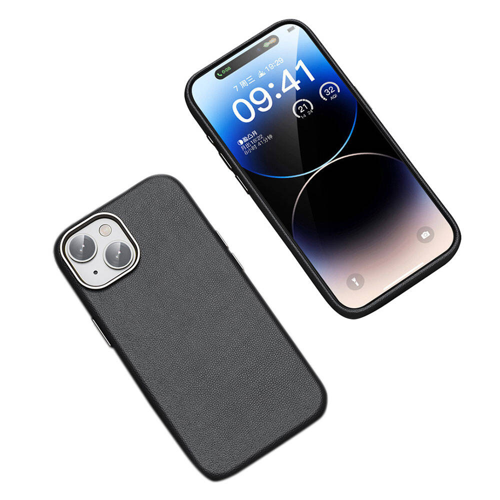 Apple iPhone 14 Kılıf M-safe Şarj Özellikli PU Deri Zore Adora Kapak Siyah