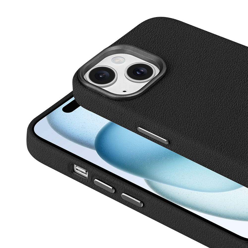 Apple iPhone 14 Kılıf M-safe Şarj Özellikli PU Deri Zore Adora Kapak Siyah