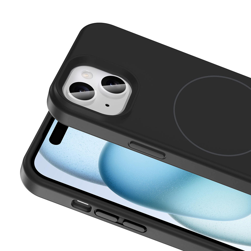 Apple iPhone 14 Kılıf M-safe Şarj Özellikli Sıvı Teknolojili Silinebilir Sert Zore Kivi Kapak Açık Pembe