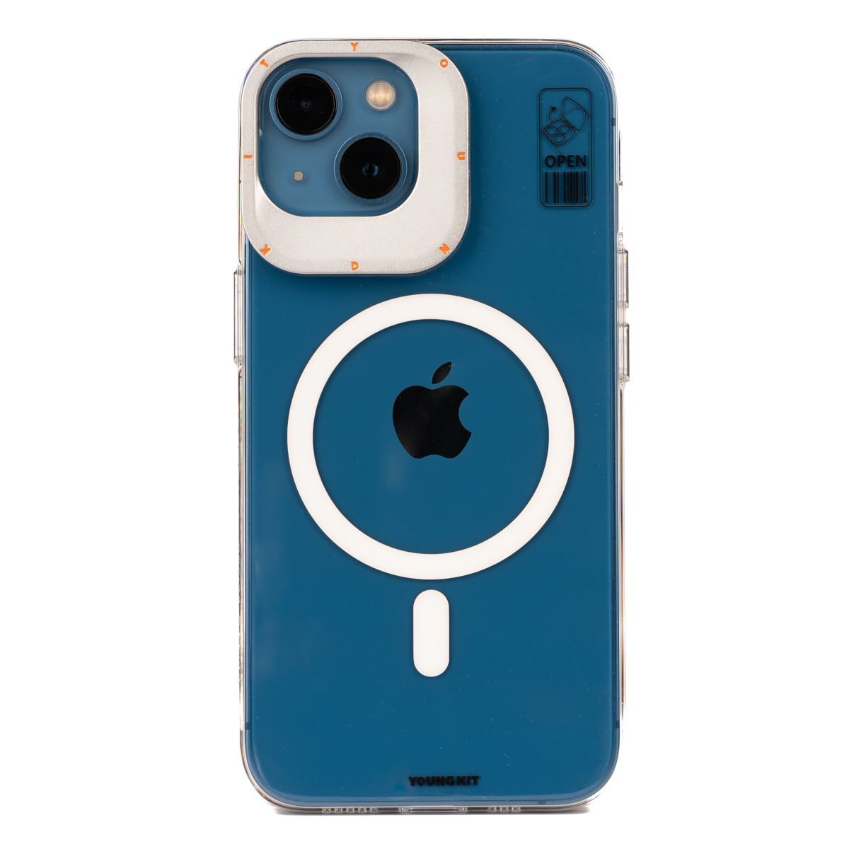 Apple iPhone 14 Kılıf Magsafe Şarj Özellikli Standlı YoungKit Hermit Bracket Serisi Kapak Beyaz